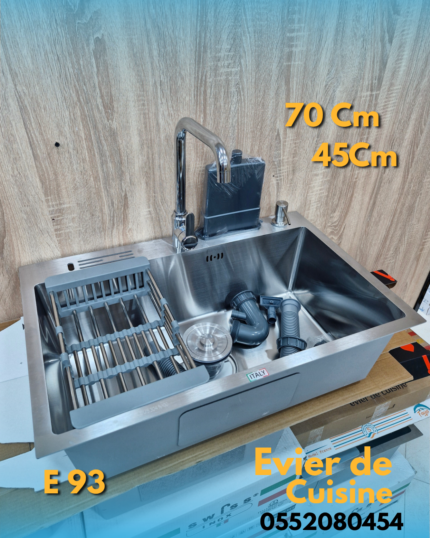 Evier Swiss 70/45   Crome Semple + Mitigeur cuisine  / E93 + M43