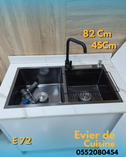 Éviers de Cuisine Nano Noir 82 * 45 +N / E 72