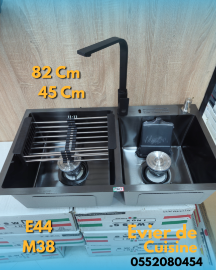 Evier swiss inox 82/45+N + Mitigeur cuisine E44 + M38