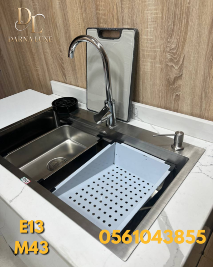 Evier swiss inox 75/46 C+ Mitigeur cuisine E13 + M43